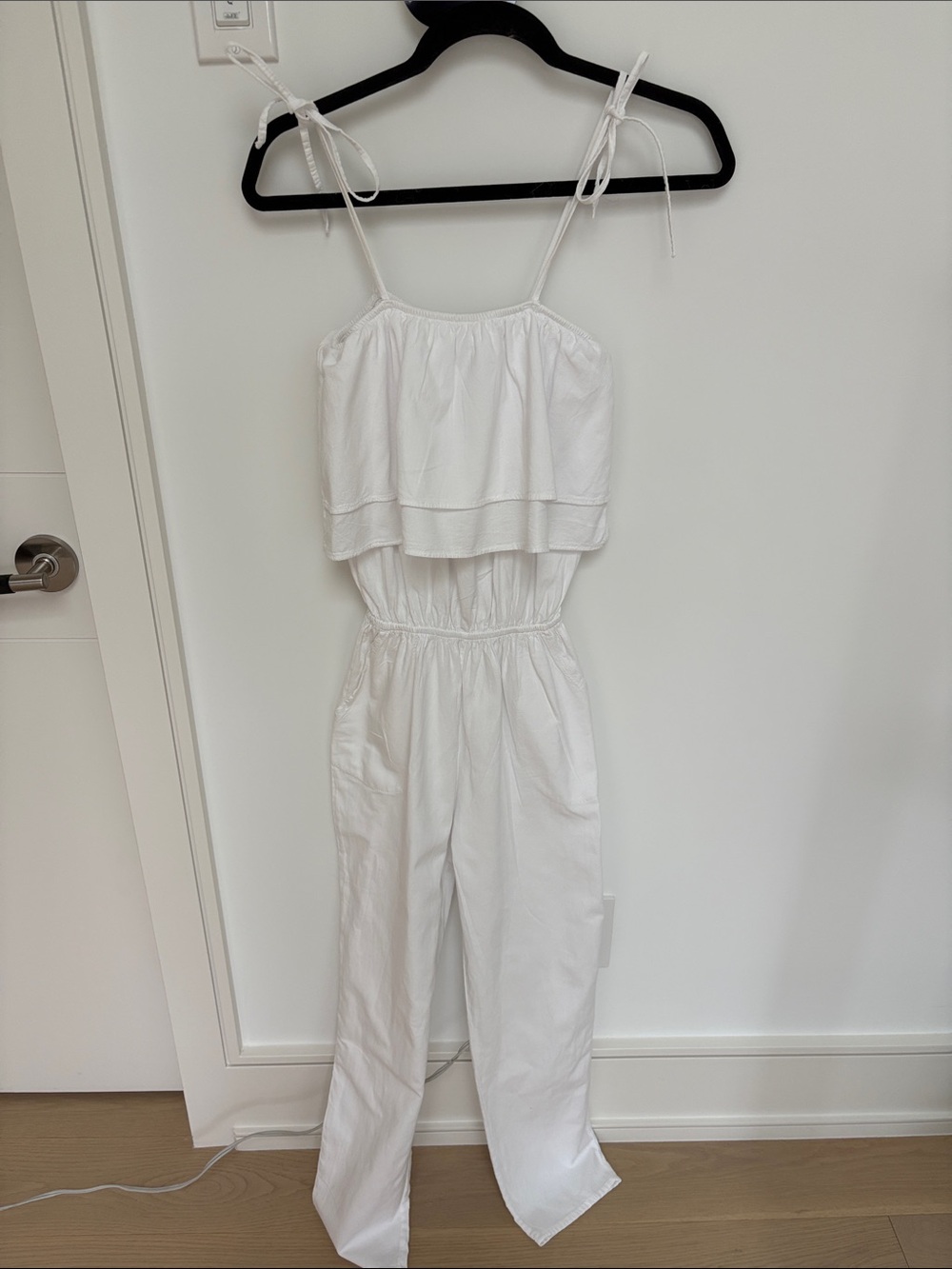 WHITE COTTON JUMPSUIT